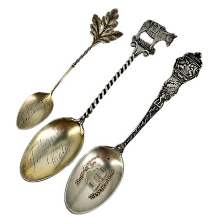 Antique Sterling Silver Souvenir Spoons