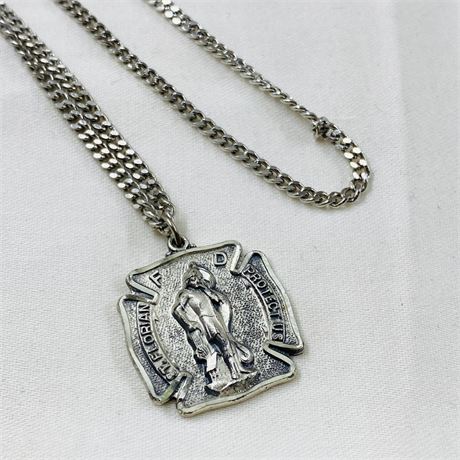 21.5g Sterling Fire Department Necklace