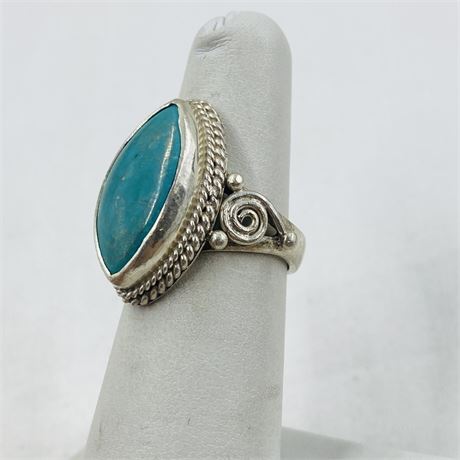 8g Sterling Turquoise Ring Size 6