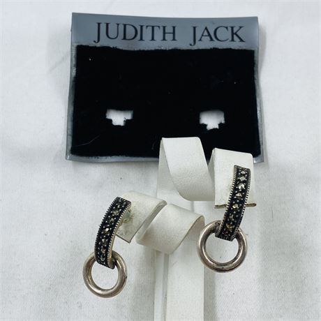 6g Vtg Judith Jack Sterling Earrings