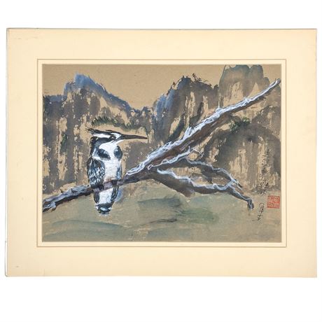 Original Matted Watercolor Painting by Artist Chetty Smith