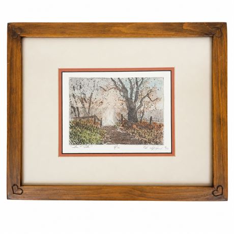 "The Path" Hand Colored Etching by Ed Cye Howl?