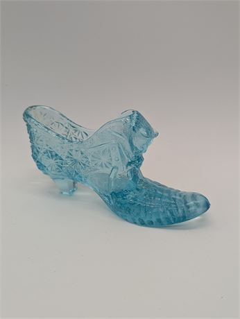 Fenton Aqua Cat Head Button Daisy Art Glass Slipper Shoe Stamped Heart "D"