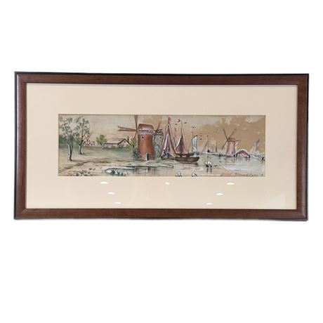 Antique Florence L Cover Original Watercolor