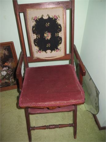 Unusual Victorian Library Chair w/Step Ladder