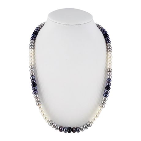 Honora Grays/Whites Cultured Pearl Necklace