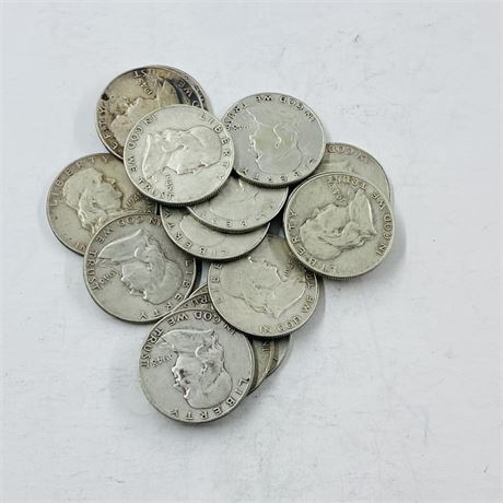 15 - 1948 Franklin Half Dollars