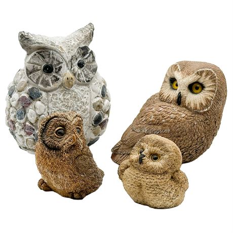 Vintage Lot of 4 Owl Figurines