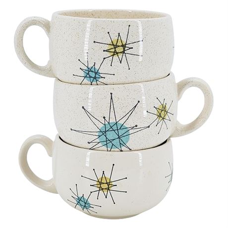 Mid-Century Franciscan Starburst Tea Cups, Lot of 3
