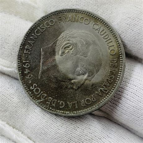 1949 Spain 5 Pesetas Francisco Franco