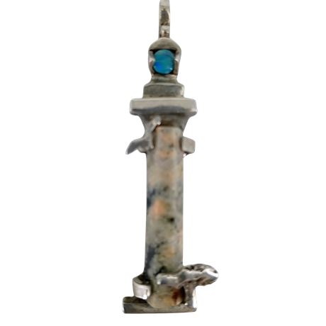Vintage Numbered Sterling, Turquoise, Jasper, “Peace" of the Monument Pendant
