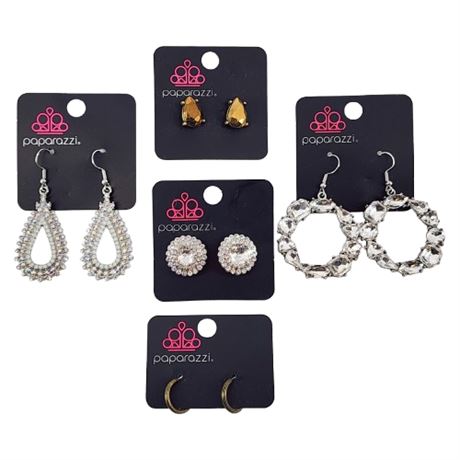 Five Pairs New PAPARAZZI Earrings