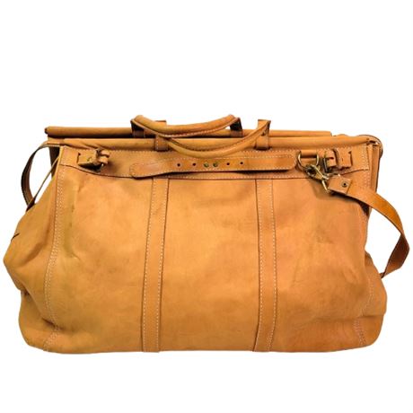 Vintage Leather Travel Bag Made in Paraguay