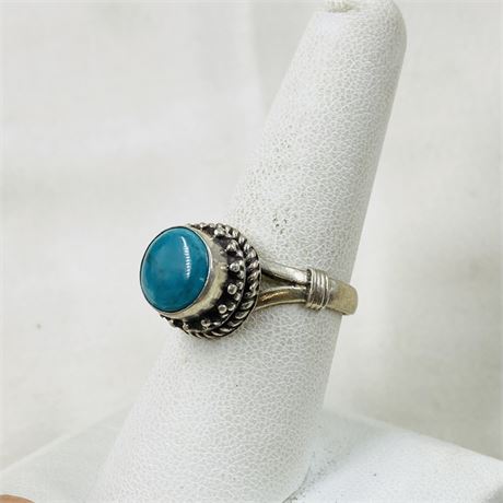 7.7g Sterling Turquoise Ring Size 8.5