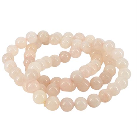 Trio of Rose Quartz Stretch Bracelets