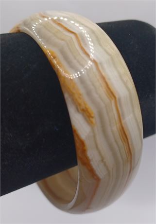 Carved Stone agate? Chunky bangle bracelet thick