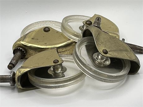 Vintage brass and lucite wheels