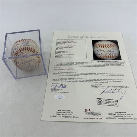 JSA Auth Cleveland Indians Legends Signed Baseball