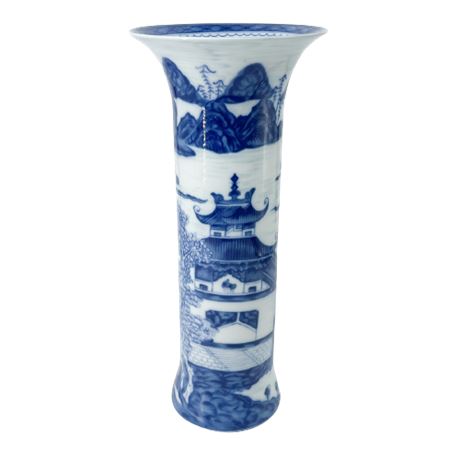 Mottahedeh "Blue Canton" Trumpet Vase