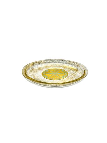 MCM Pyrex Georges Briard Gold Dust & Turquoise Oval Serving Platter