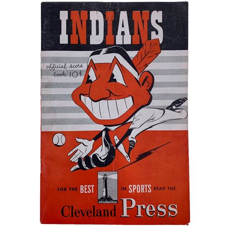 1950 Cleveland Indians Chief Wahoo Official 10 cent Baseball Score Book