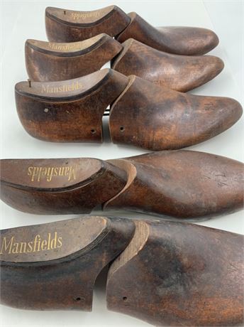 5 pc Marshall’s Advertising Haberdashery Shoe Shop Wooden Shoe Trees