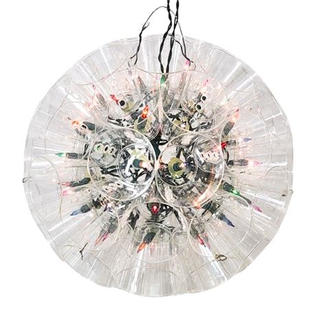 Vintage Handmade "Sparkle/Disco Ball" Plastic Cups/Christmas Lights Fixture