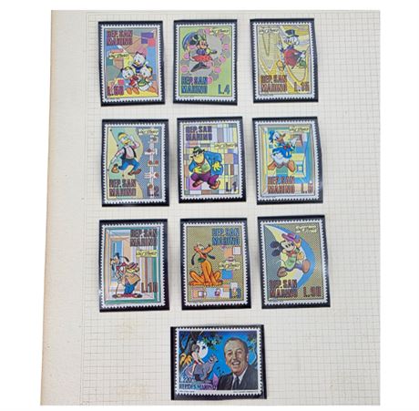 Rare 1970 Disney Stamps, San Marino