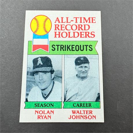 1979 Topps Nolan Ryan + Walter Johnson #417