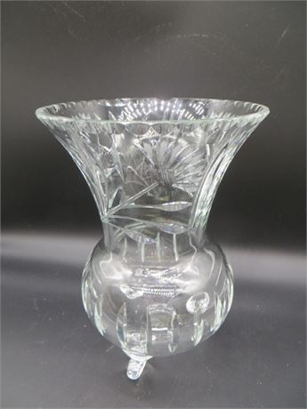 Footed Cut Crystal Vase