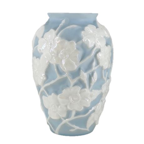 Vintage 1930s Phoenix Dogwood Blue and White Floral Vase