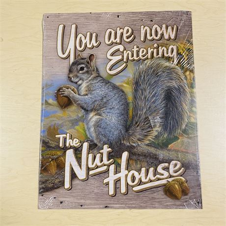 New Retro 12.5x16” Nut House Metal Sign
