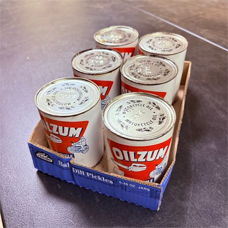 6 NOS Oilzum Quart Cans - Full