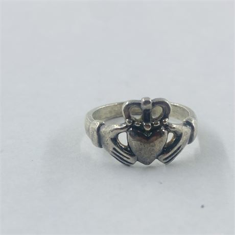 3.5g Sterling Claddagh Ring Size 6