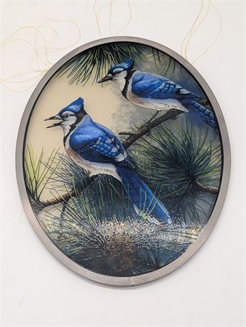 Glassmasters Made USA Sun Catcher Blue Jay Birds