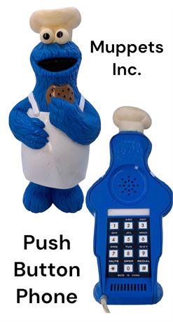 Muppets Inc. Vintage Cookie Monster Push Button Wall Jack Telephone