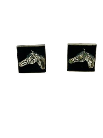 Sterling Silver Cuff Links - Horses