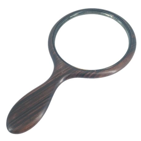 Mid-Century Style Hand Mirror with Faux Woodgrain Pattern