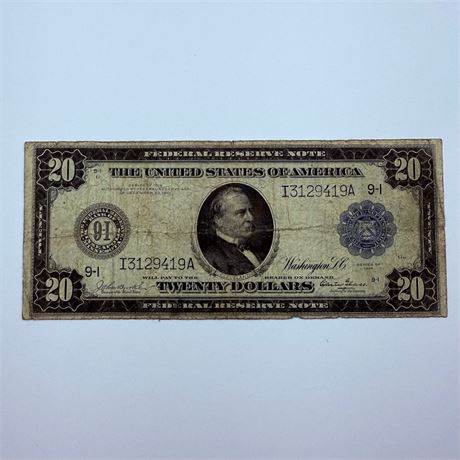 1914 $20 Federal Reserve Note Minneapolis
