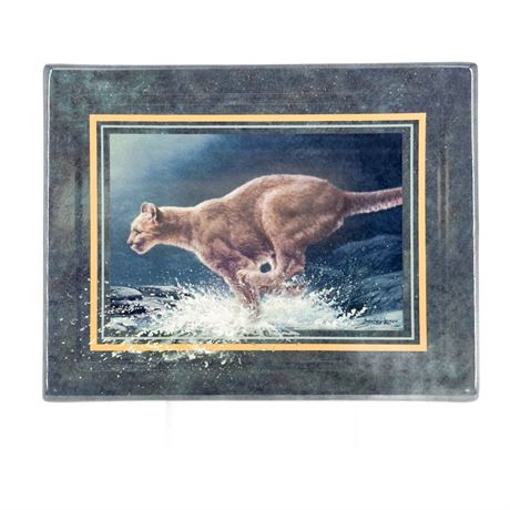 Hadley Collection Vanishing Treasures Mountain Lion Art on Ceramic
