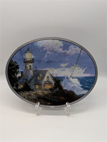 Lighthouse Beach Seashore Scene Glass Sun catcher