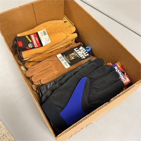 New Leather Work Glove Lot