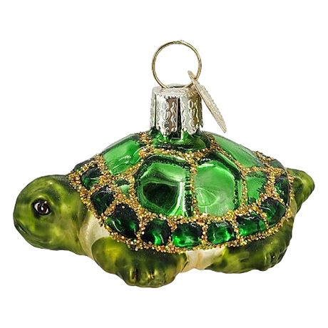 Old World Christmas Fine Blown Glass Mini Turtle Ornament