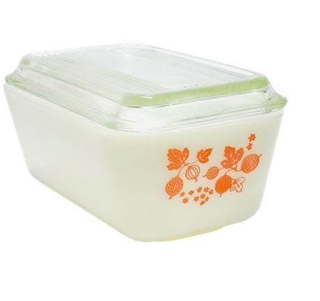 Vtg Gooseberry Pink Pyrex Refridgerator Dish w/Lid
