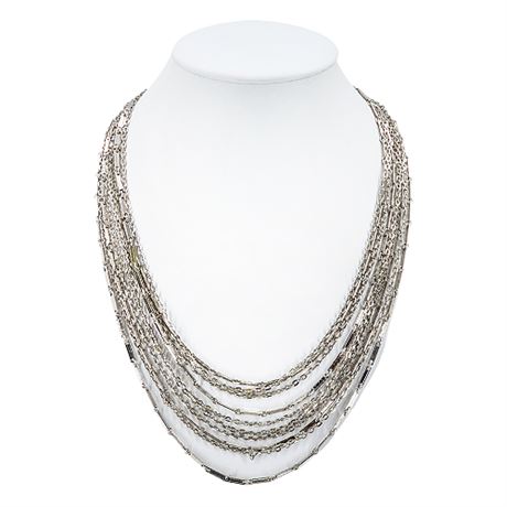 Vintage SARAH COVENTRY Silver Tone Multi-Strand Chain Necklace