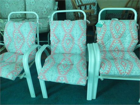 3 White Outdoor Chairs