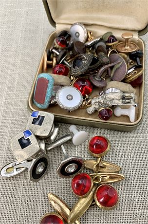 Eclectic Lot of Antique to Vintage Cufflinks & Studs