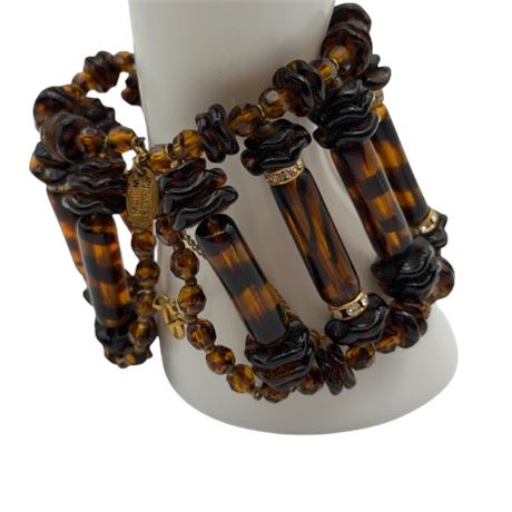 Stunning Miriam Haskell Glass & Rhinestone Cuff