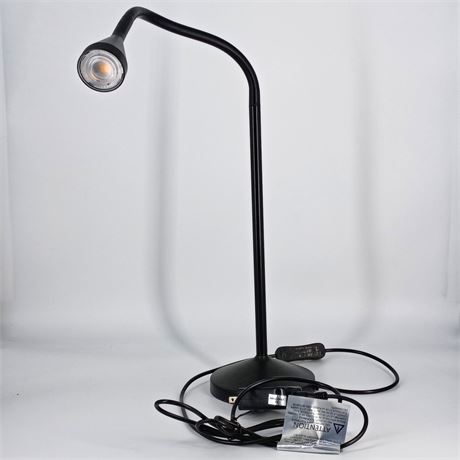 Black Gooseneck LED Desk Lamp – Adjustable Task Lighting – Sleek & Functional