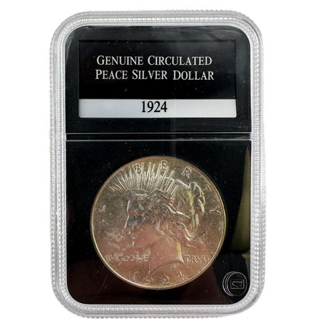 Circulated 1924 P Peace Silver Dollar